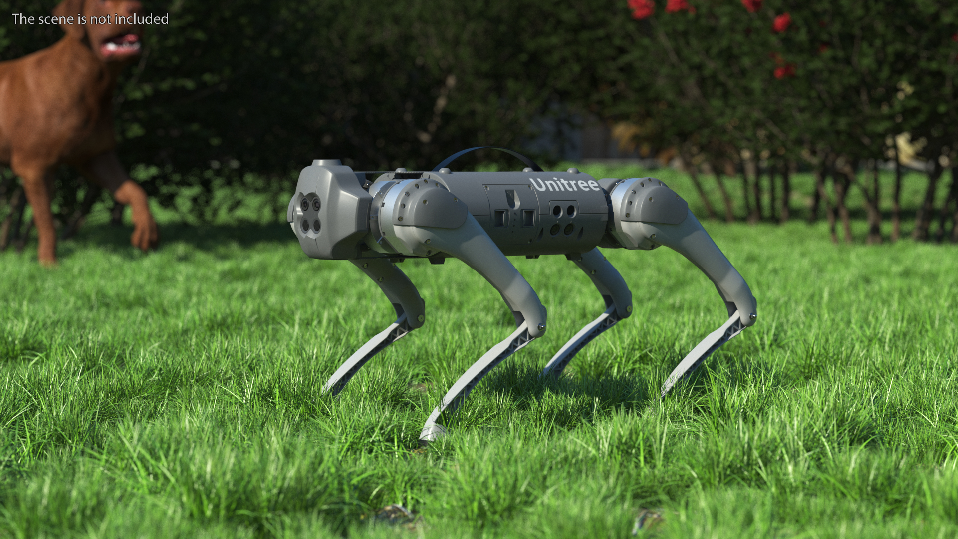 3D model Robot Unitree Go1 Silver Rigged for Cinema 4D