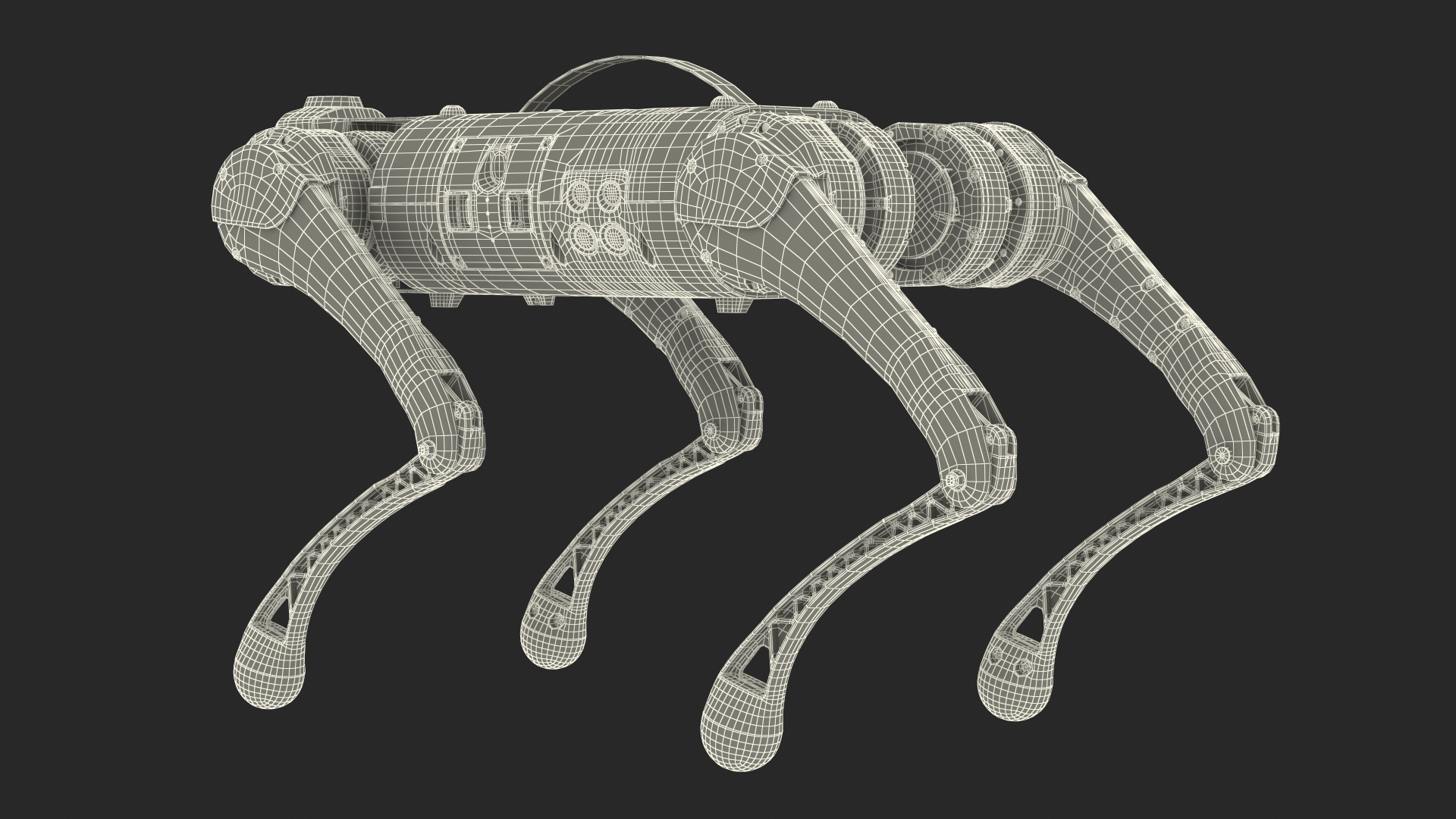 3D model Robot Unitree Go1 Silver Rigged for Cinema 4D