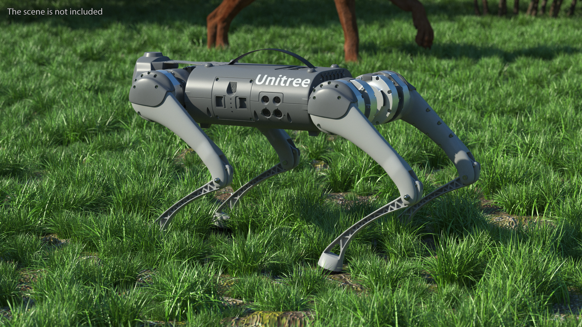 3D model Robot Unitree Go1 Silver Rigged for Cinema 4D