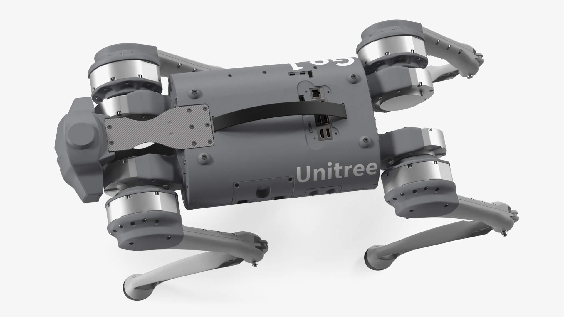 3D model Robot Unitree Go1 Silver Rigged for Cinema 4D