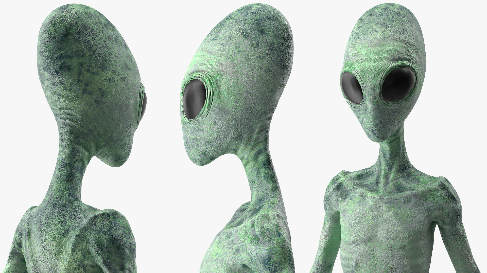 Green Alien Walking Pose 3D model