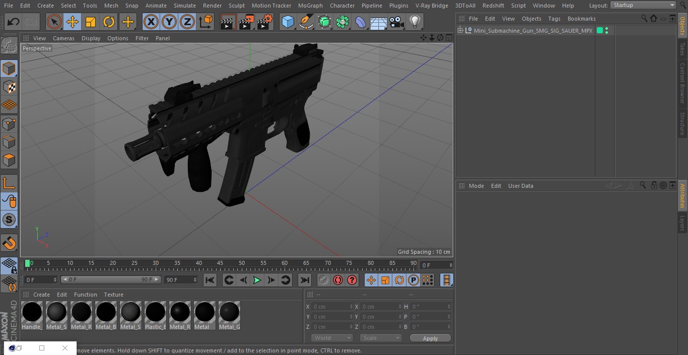 Mini Submachine Gun SMG SIG SAUER MPX 3D