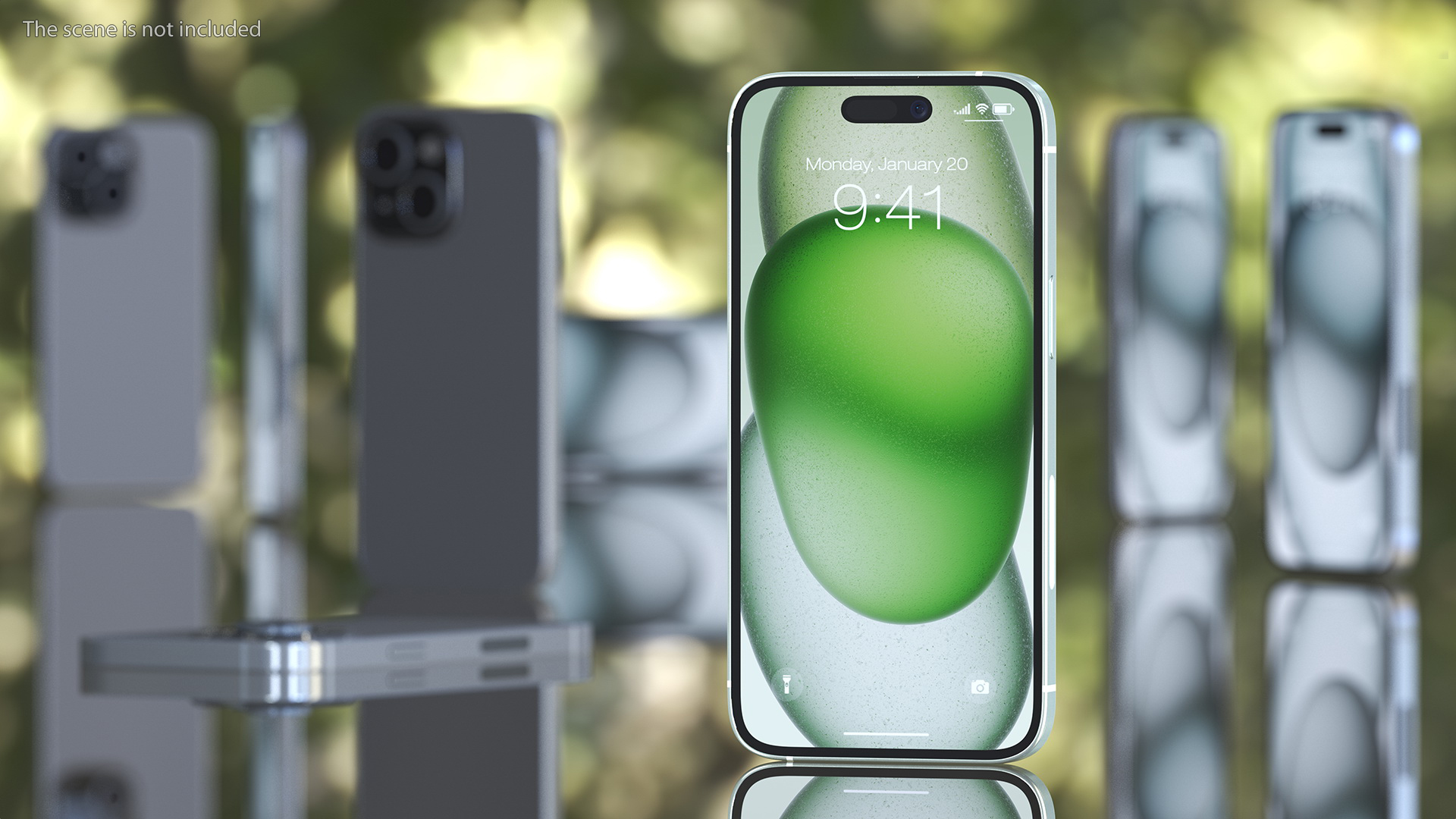 3D model IPhone 15 Green