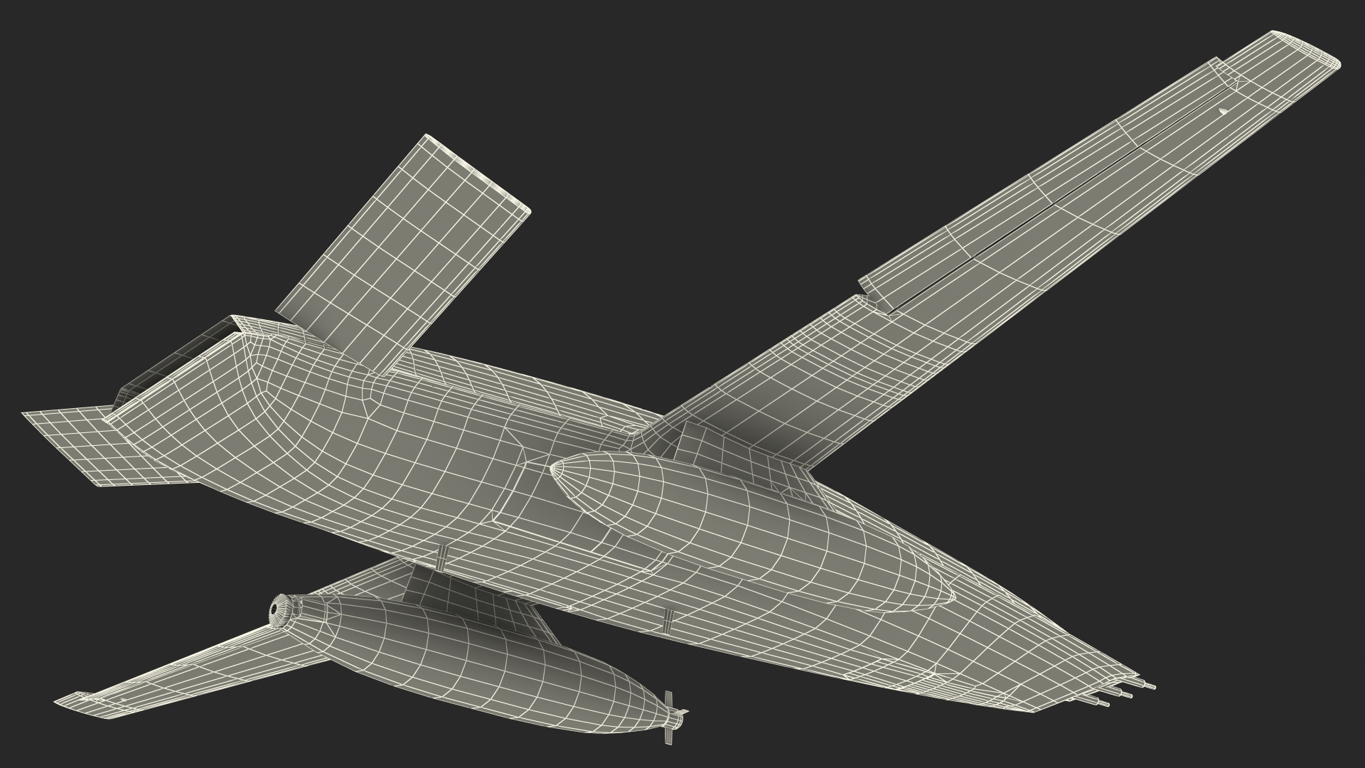 Aerial Refueling Drone Rigged 3D model