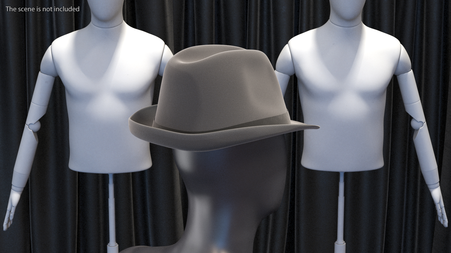 Grey Hat with Bow 3D