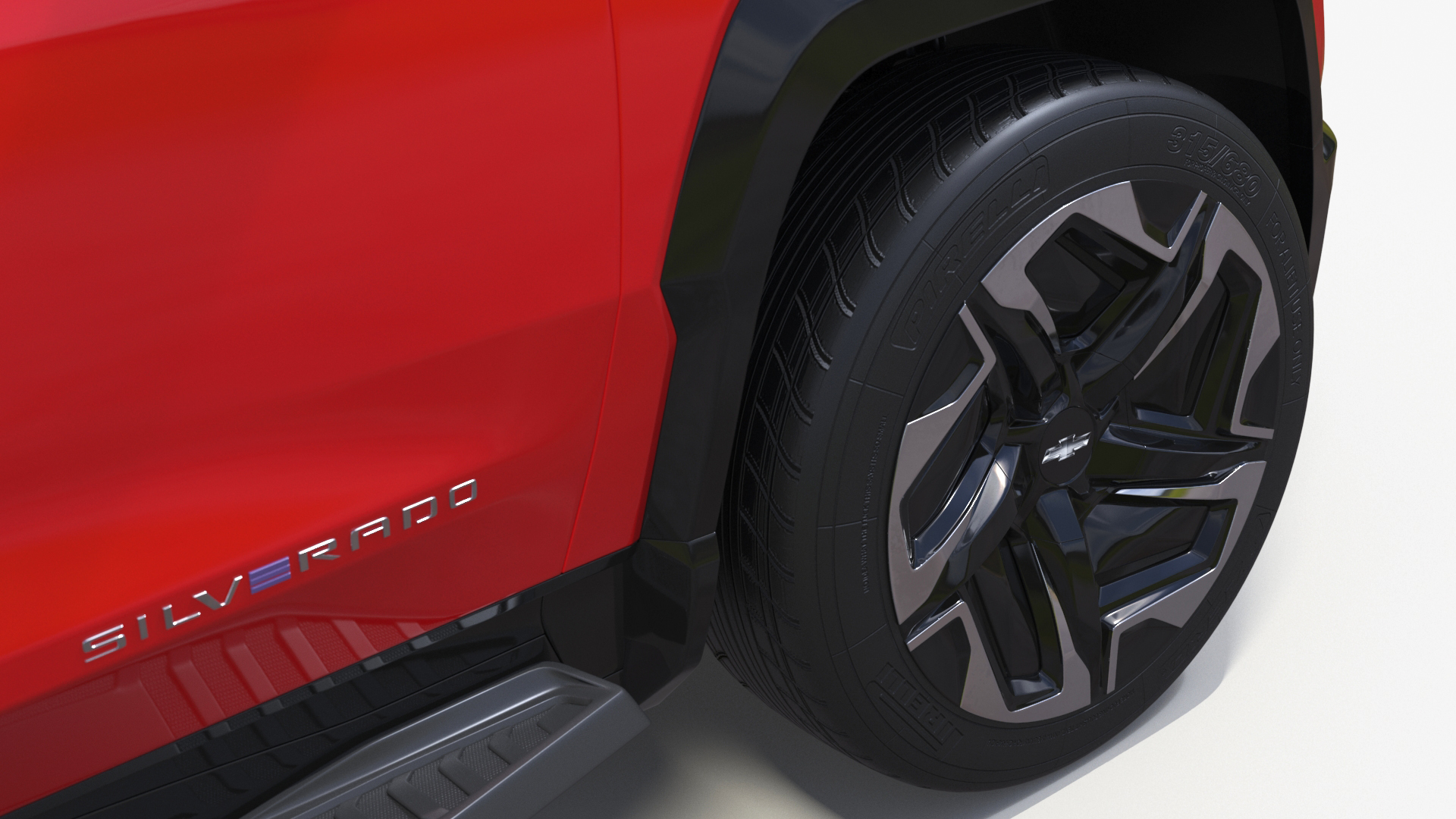 Chevrolet Silverado EV 2024 Red Simplified 3D