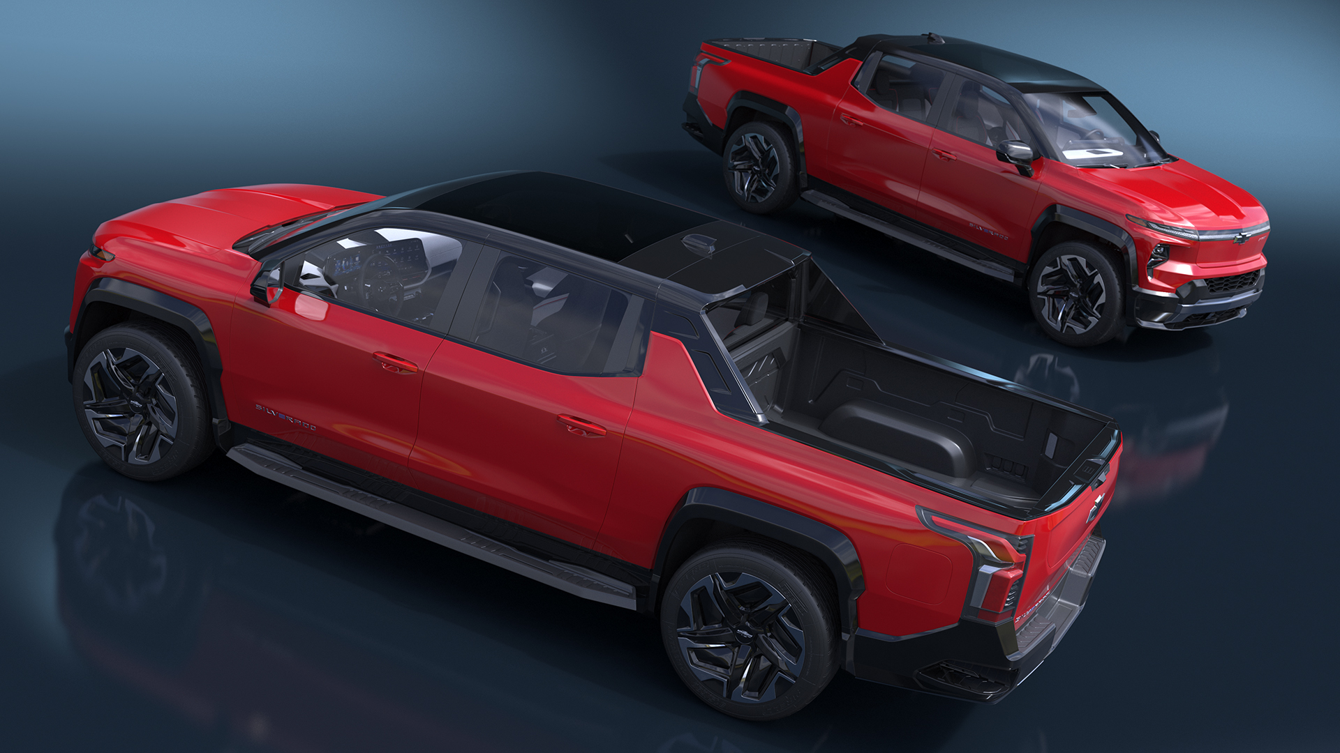 Chevrolet Silverado EV 2024 Red Simplified 3D