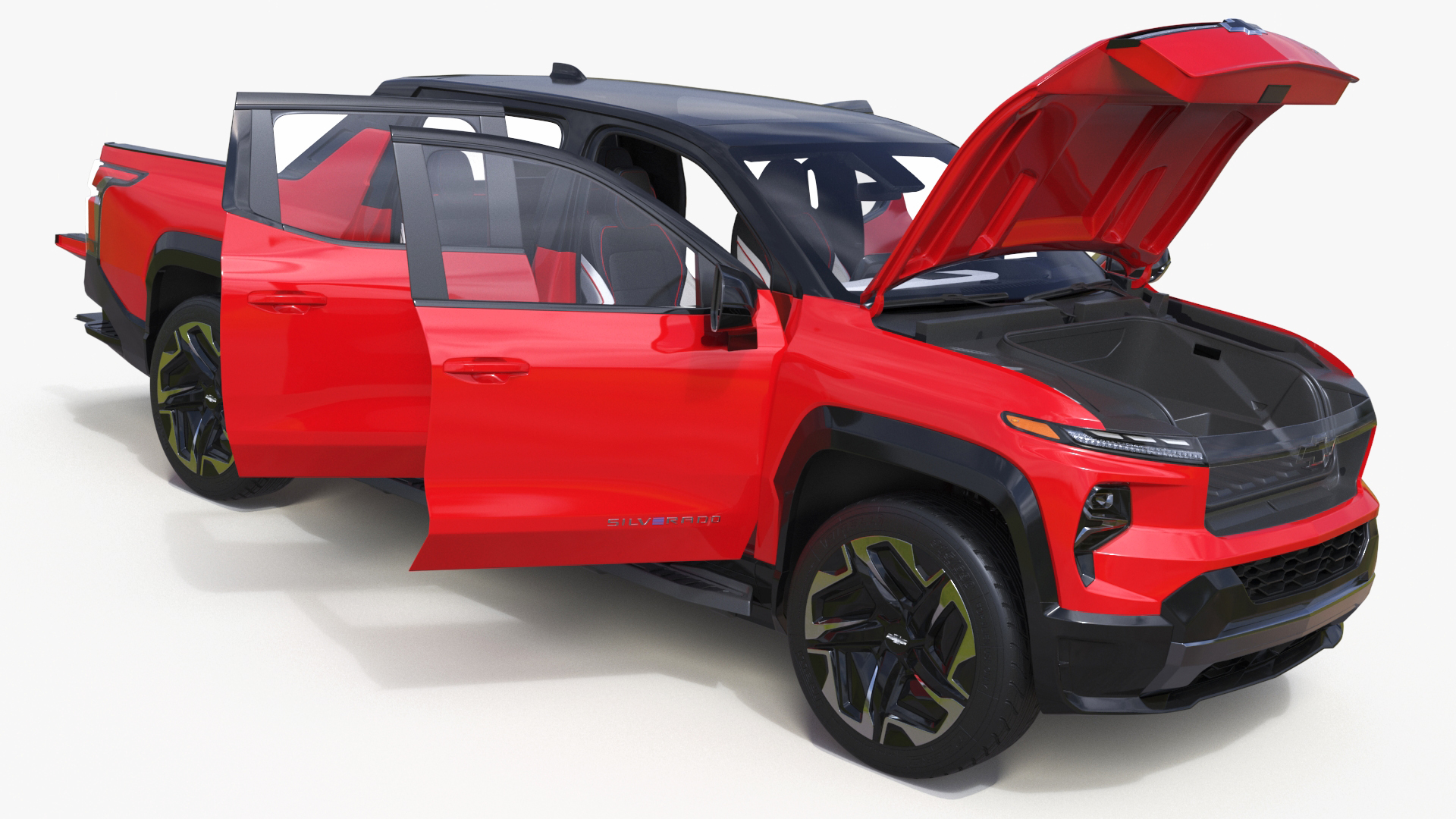 Chevrolet Silverado EV 2024 Red Simplified 3D