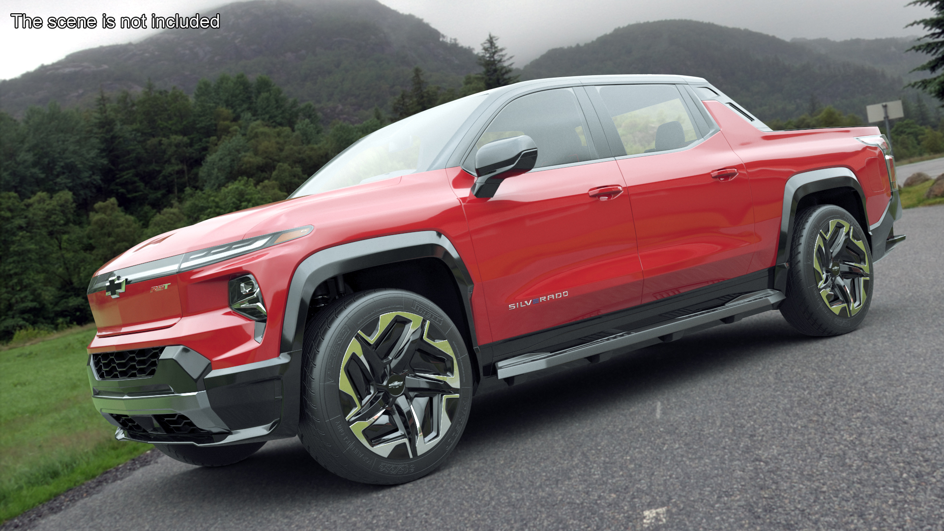 Chevrolet Silverado EV 2024 Red Simplified 3D