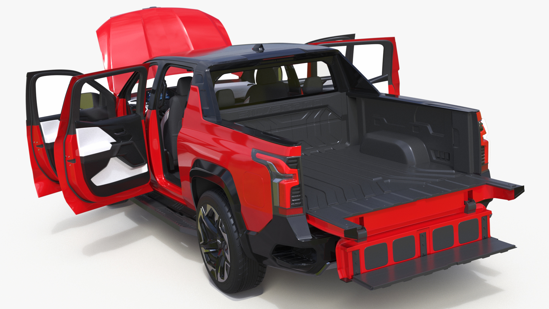 Chevrolet Silverado EV 2024 Red Simplified 3D