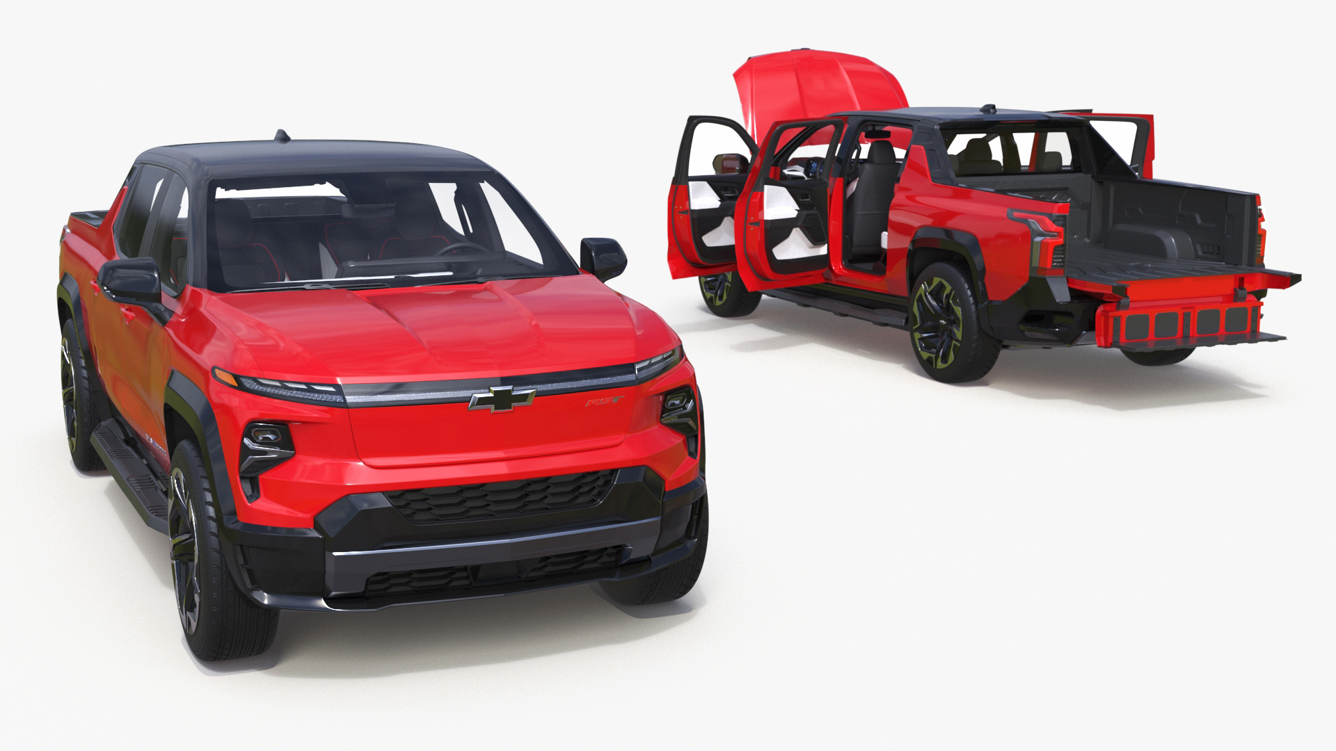 Chevrolet Silverado EV 2024 Red Simplified 3D