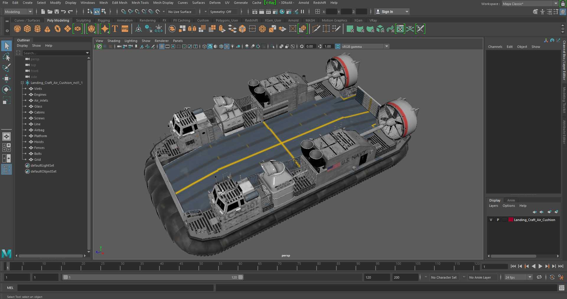 3D model Landing Craft Air Cushion