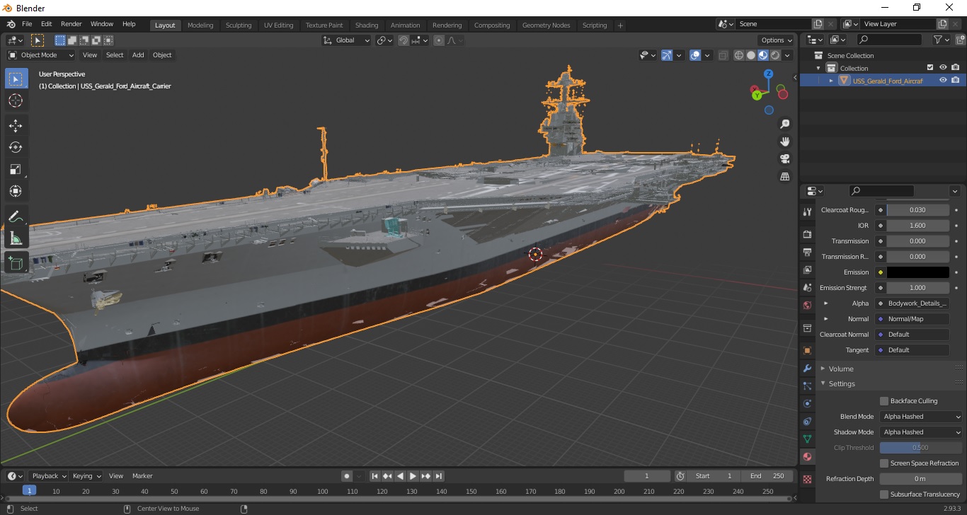 USS Gerald Ford Aircraft Carrier 3D