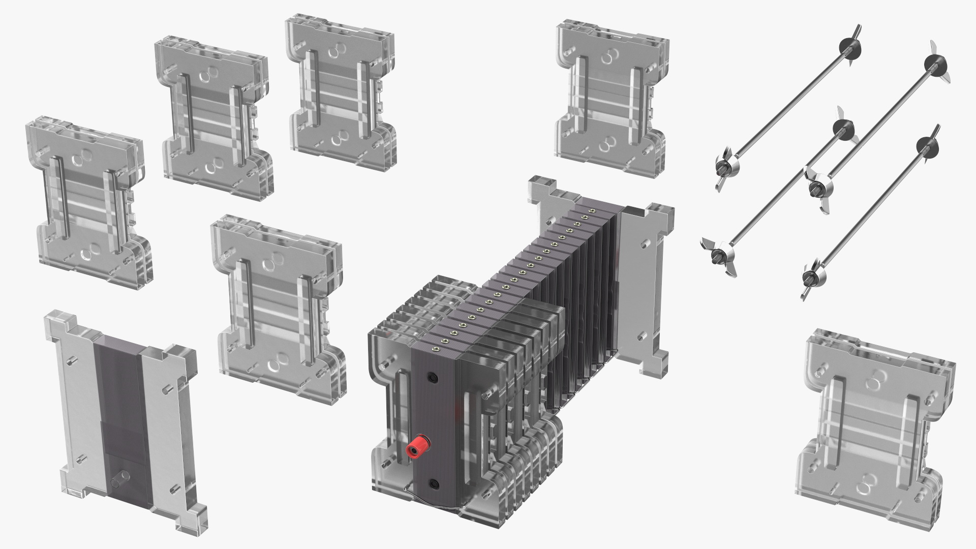 3D Fuel Cell Stack 10 model