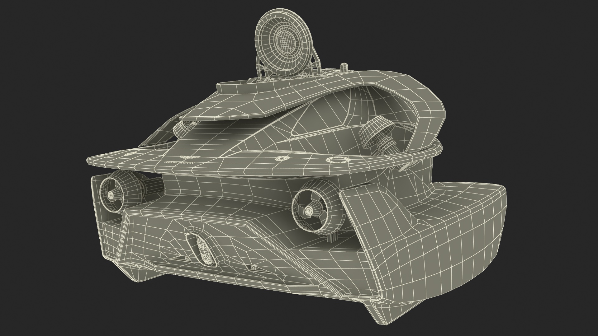 Aston Martin Luxurious Personal Submarine Rigged Green 3D model