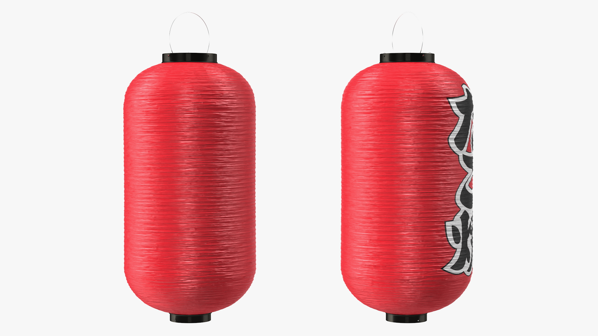 Red Decorative Hanging Japanese Lantern 3D model