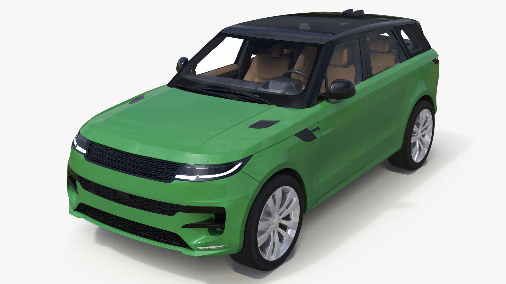 Green Modern Crossover Sport Simplified 3D model