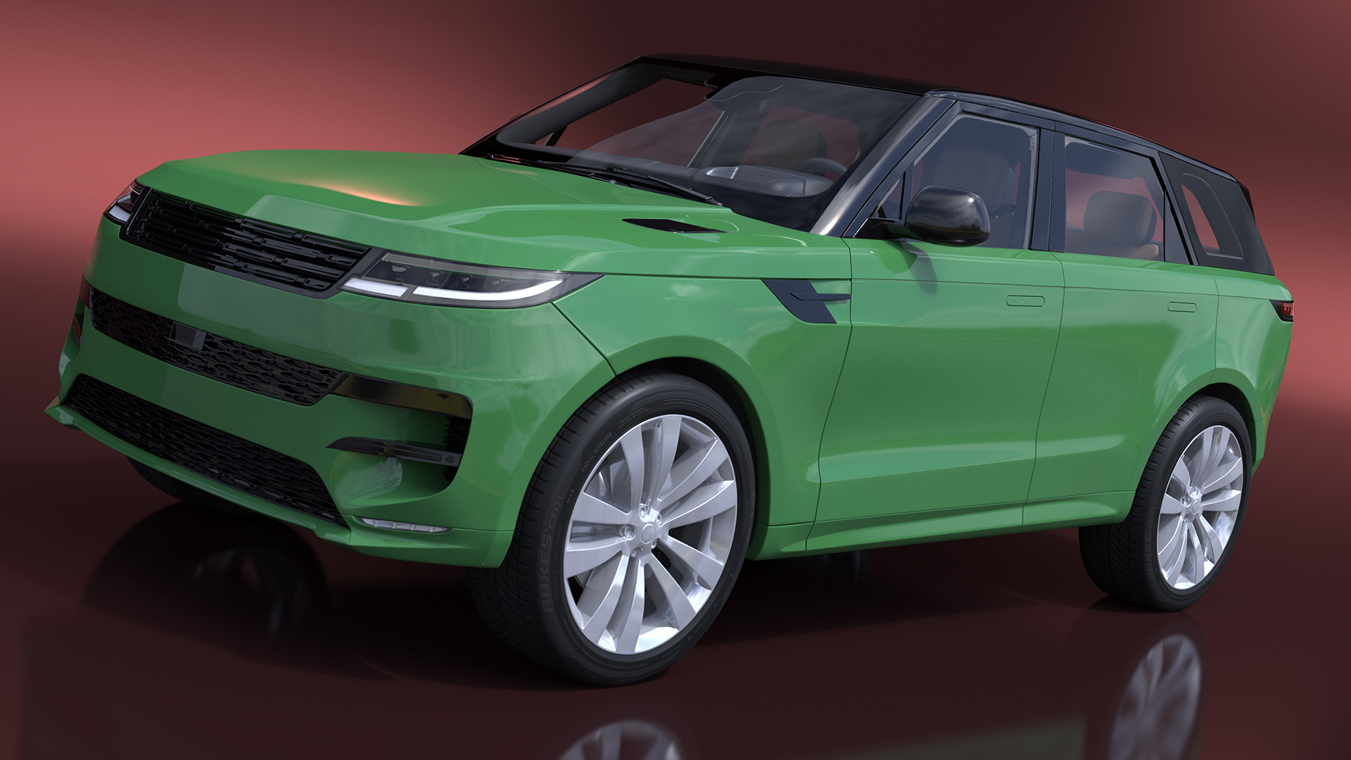 Green Modern Crossover Sport Simplified 3D model