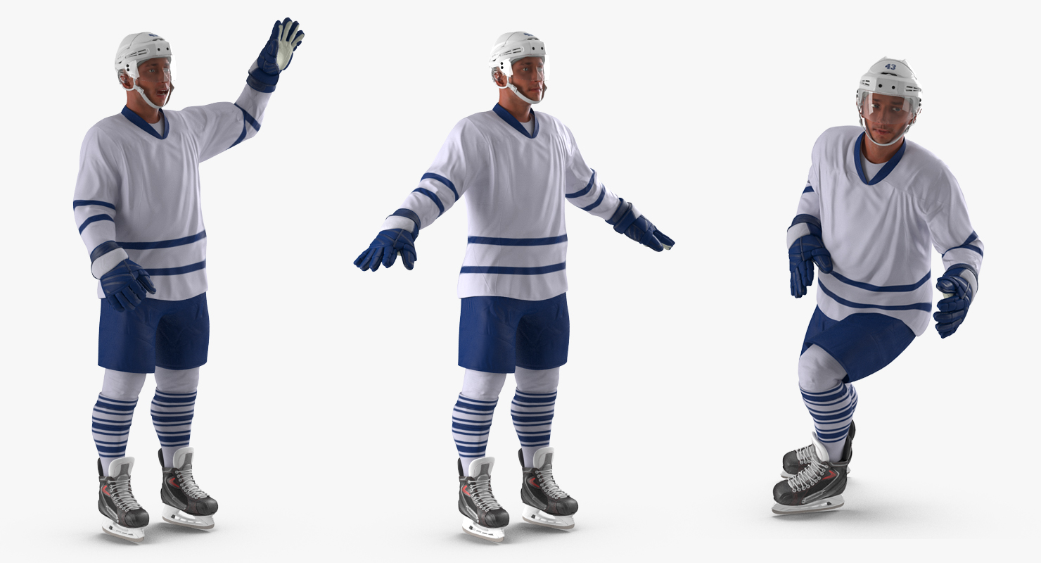 3D model Hockey Player Generic 4 Rigged