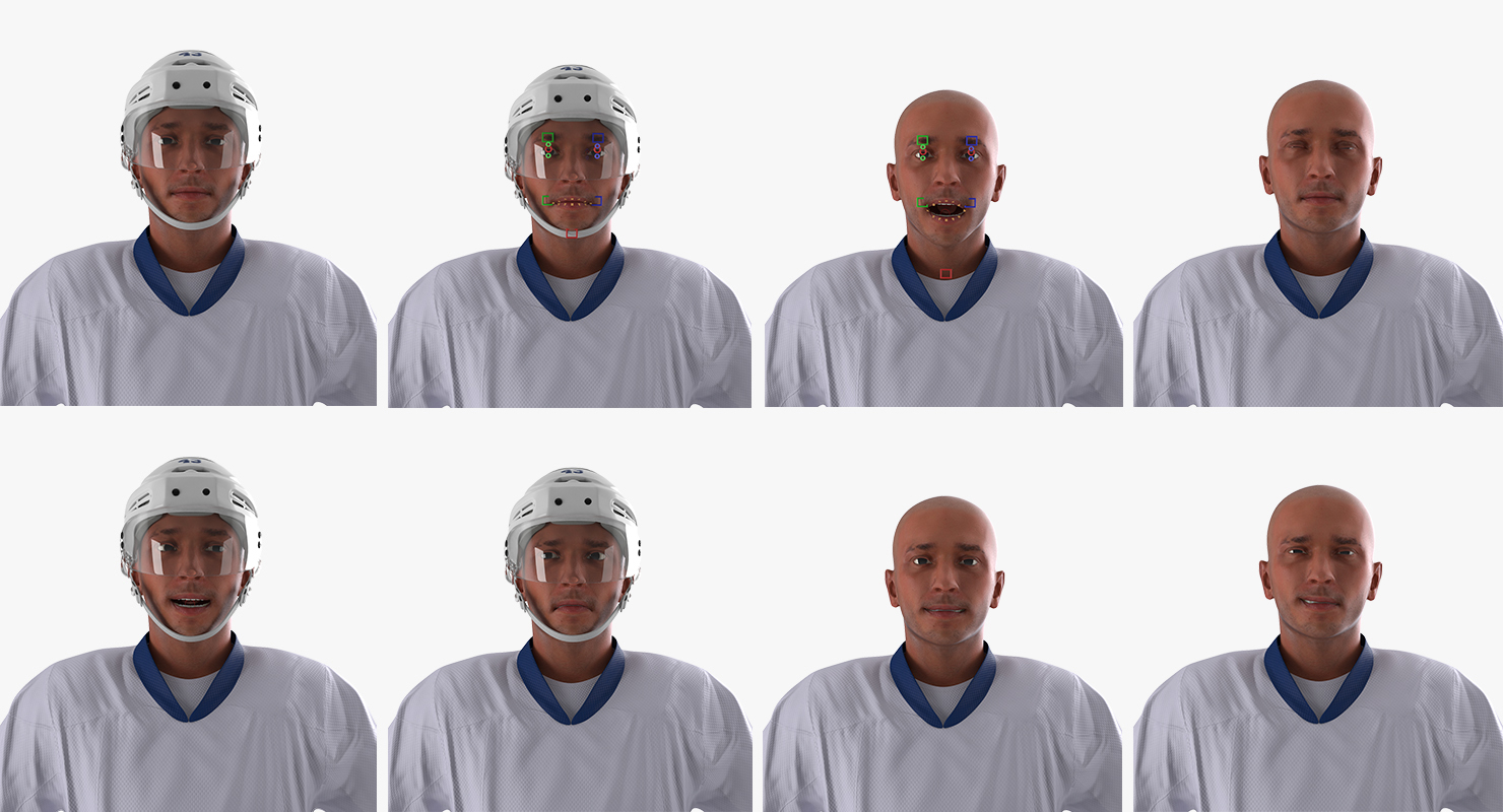 3D model Hockey Player Generic 4 Rigged