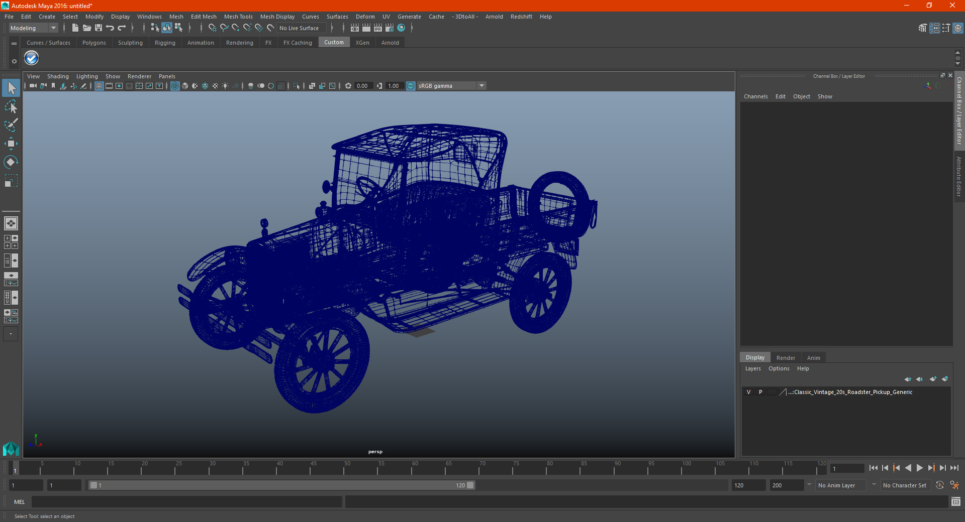 3D Ford Model T Roadster Pickup 1926 model