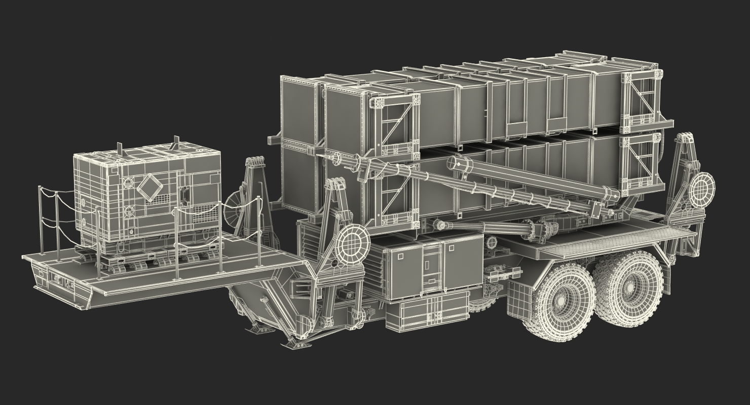 MIM 104 Patriot Surface to Air Missile SAM Sand Rigged 3D model