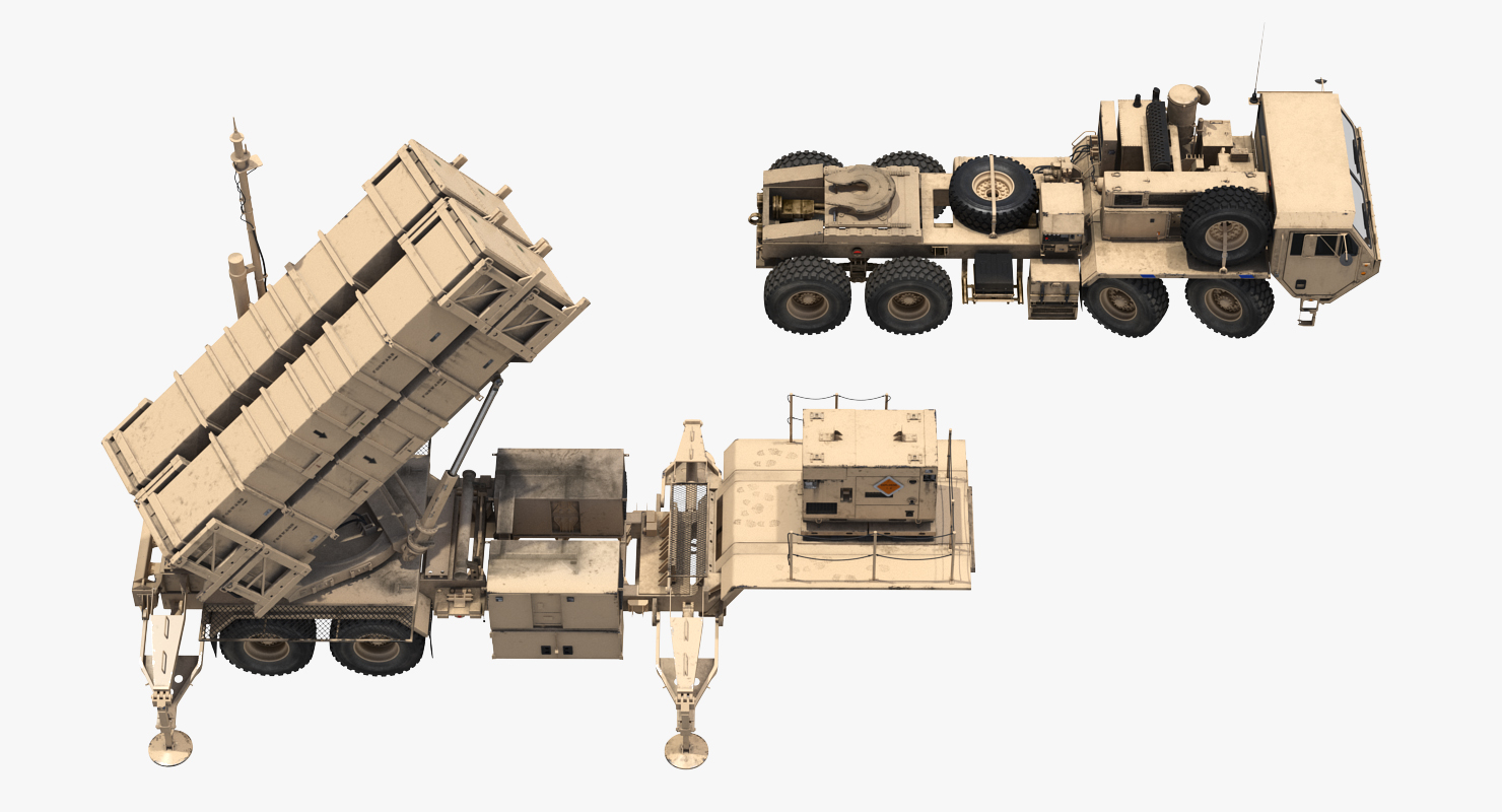 MIM 104 Patriot Surface to Air Missile SAM Sand Rigged 3D model