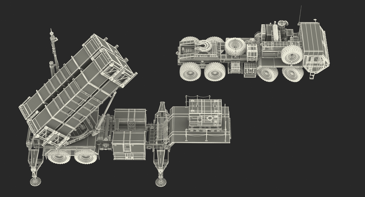 MIM 104 Patriot Surface to Air Missile SAM Sand Rigged 3D model