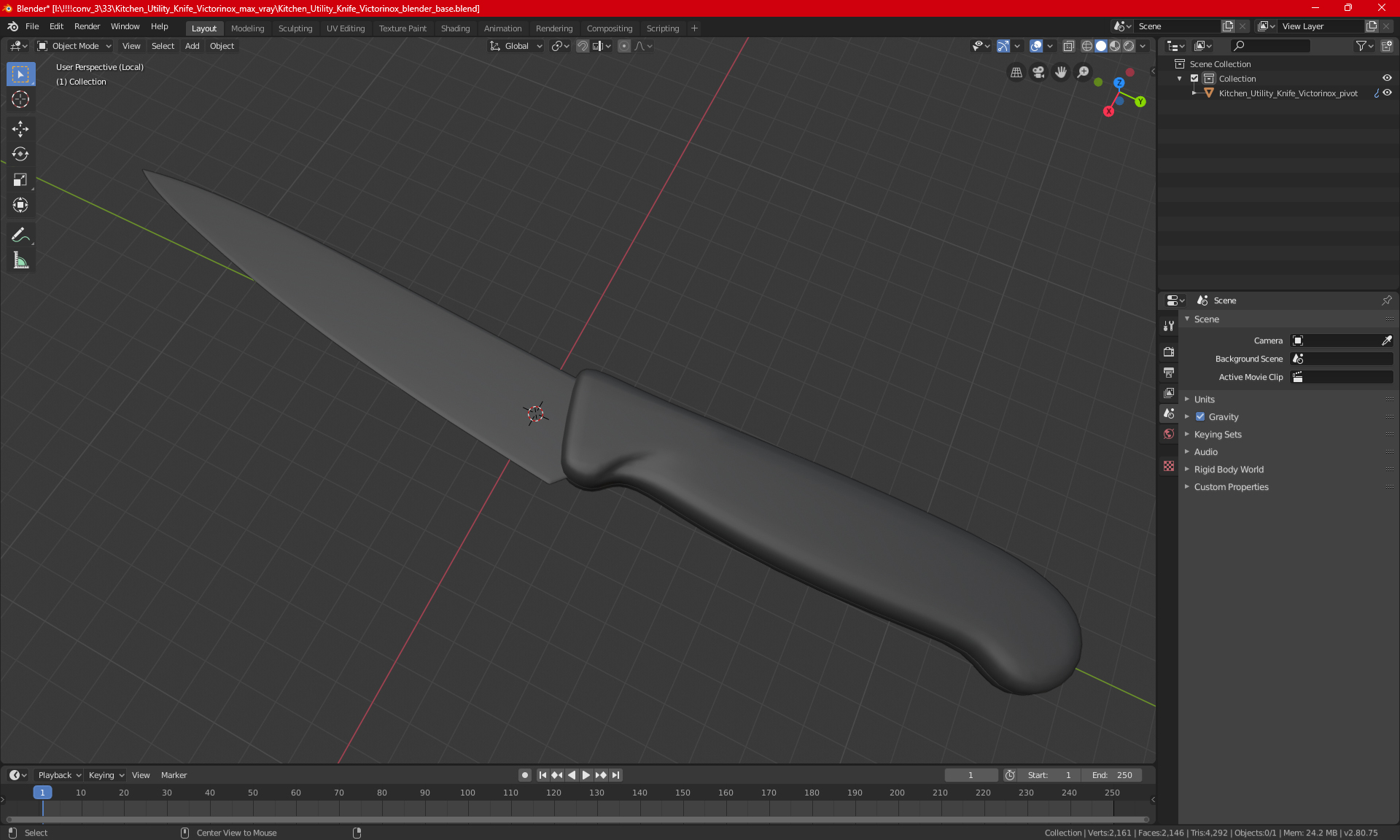 3D Utility Kitchen Knife