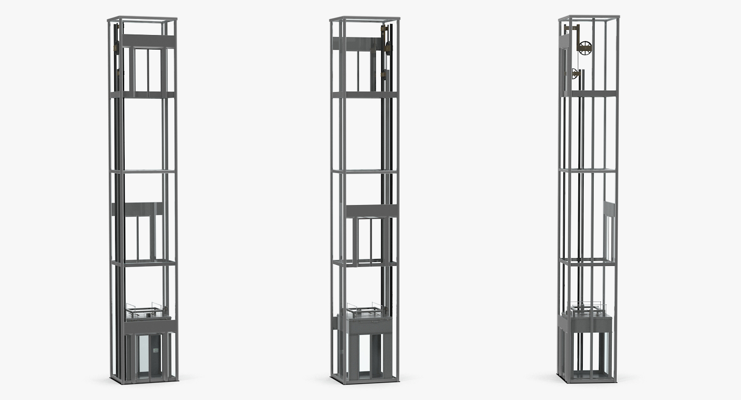 Panoramic Glass Elevator 3D model