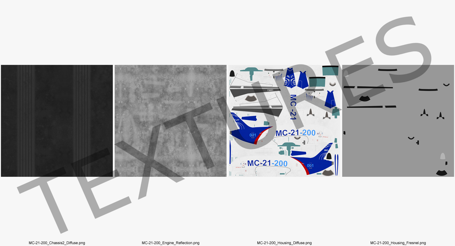 3D Twinjet Airliner MC 21 200 Rigged model