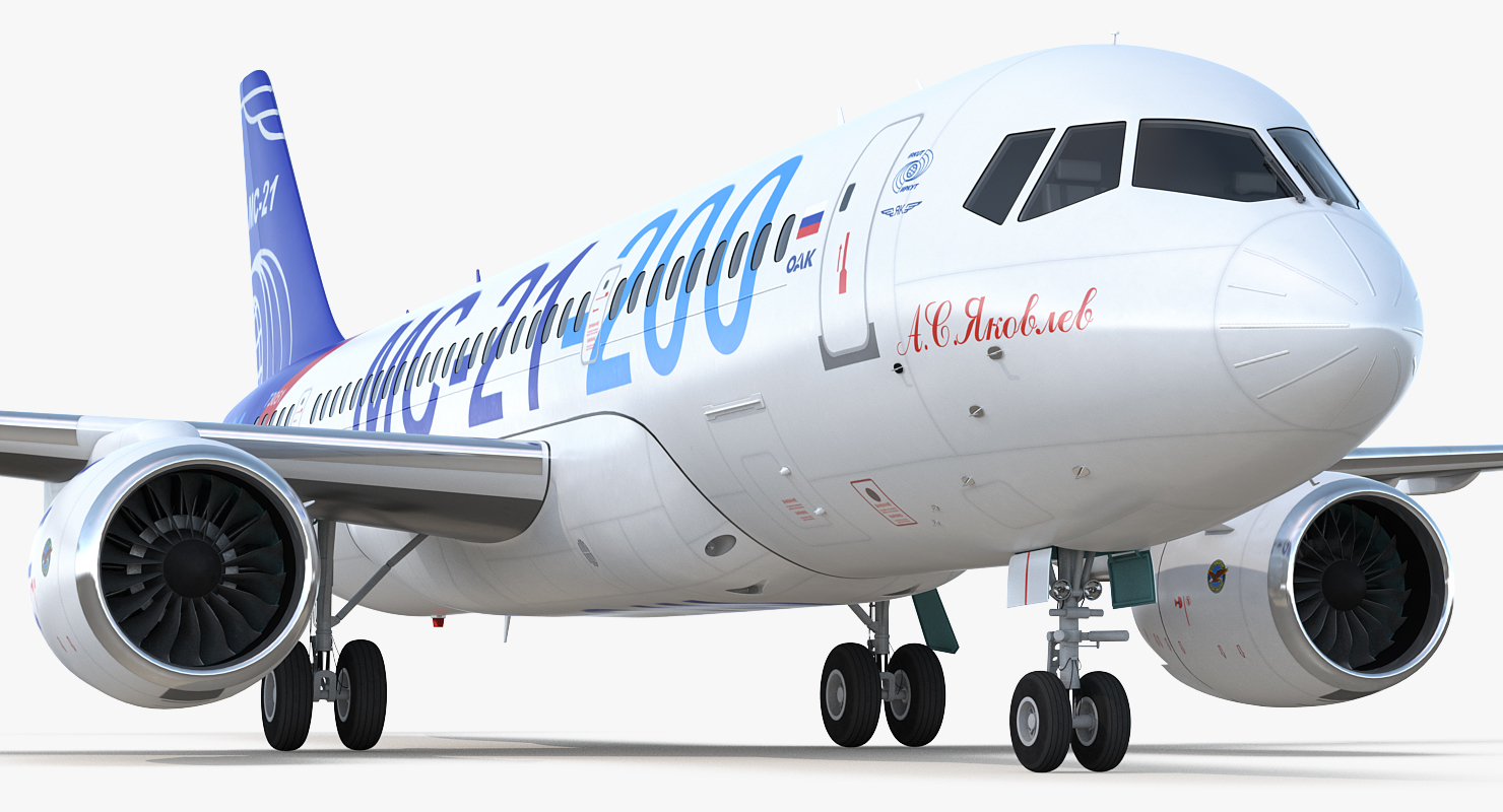 3D Twinjet Airliner MC 21 200 Rigged model