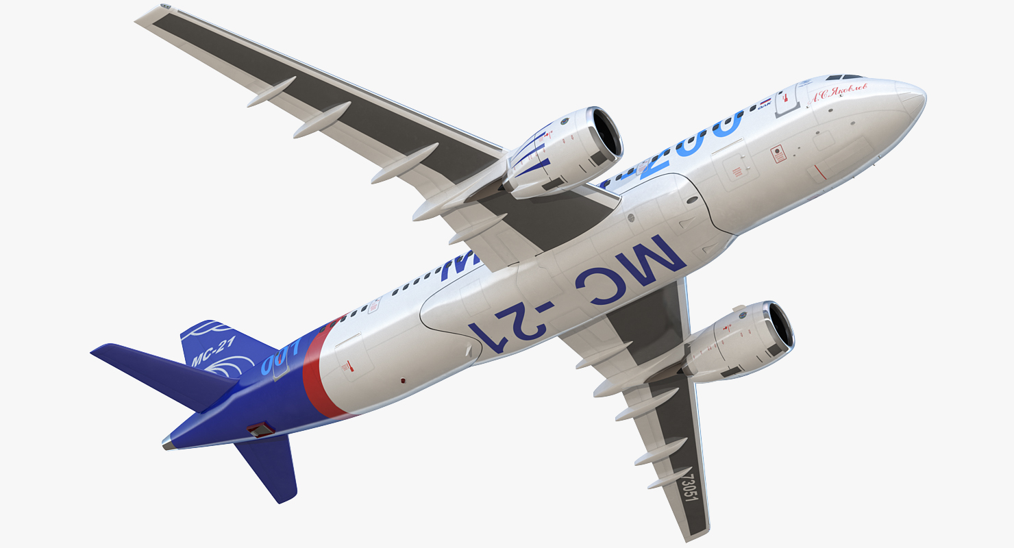 3D Twinjet Airliner MC 21 200 Rigged model