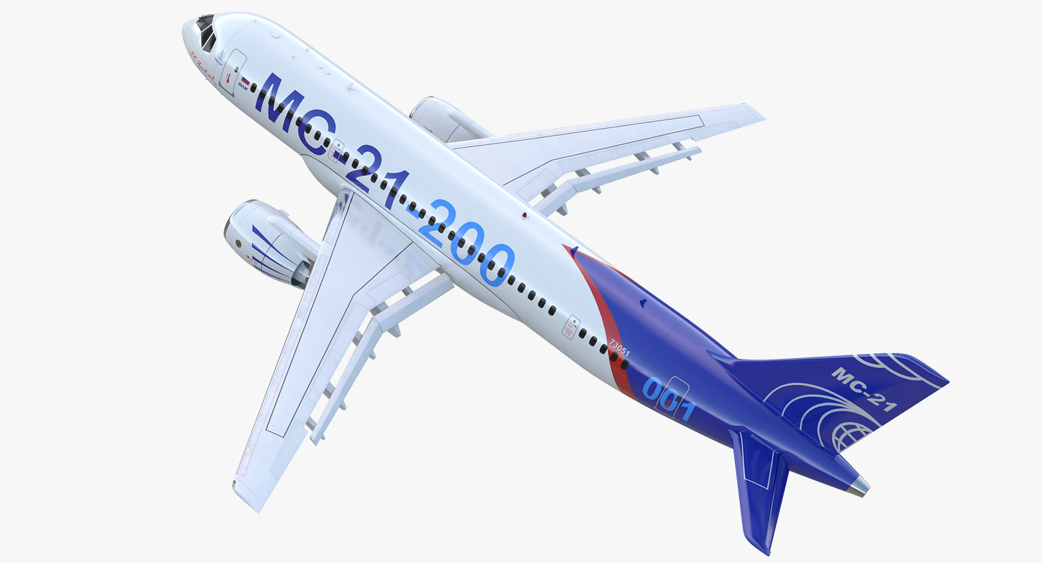 3D Twinjet Airliner MC 21 200 Rigged model