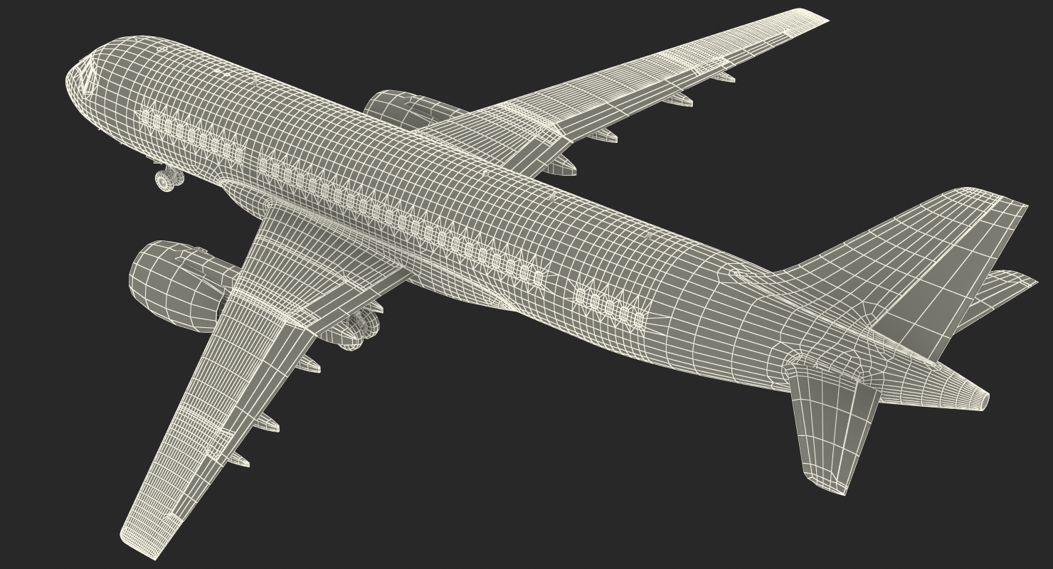 3D Twinjet Airliner MC 21 200 Rigged model