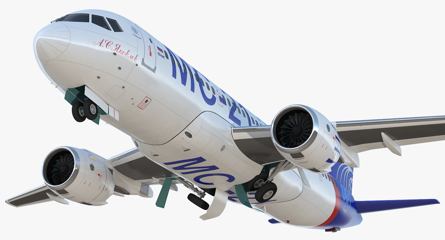 3D Twinjet Airliner MC 21 200 Rigged model