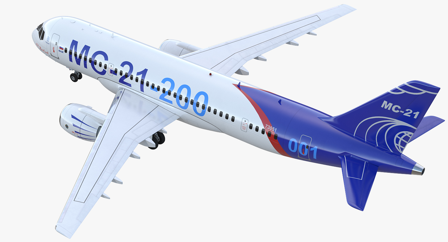 3D Twinjet Airliner MC 21 200 Rigged model