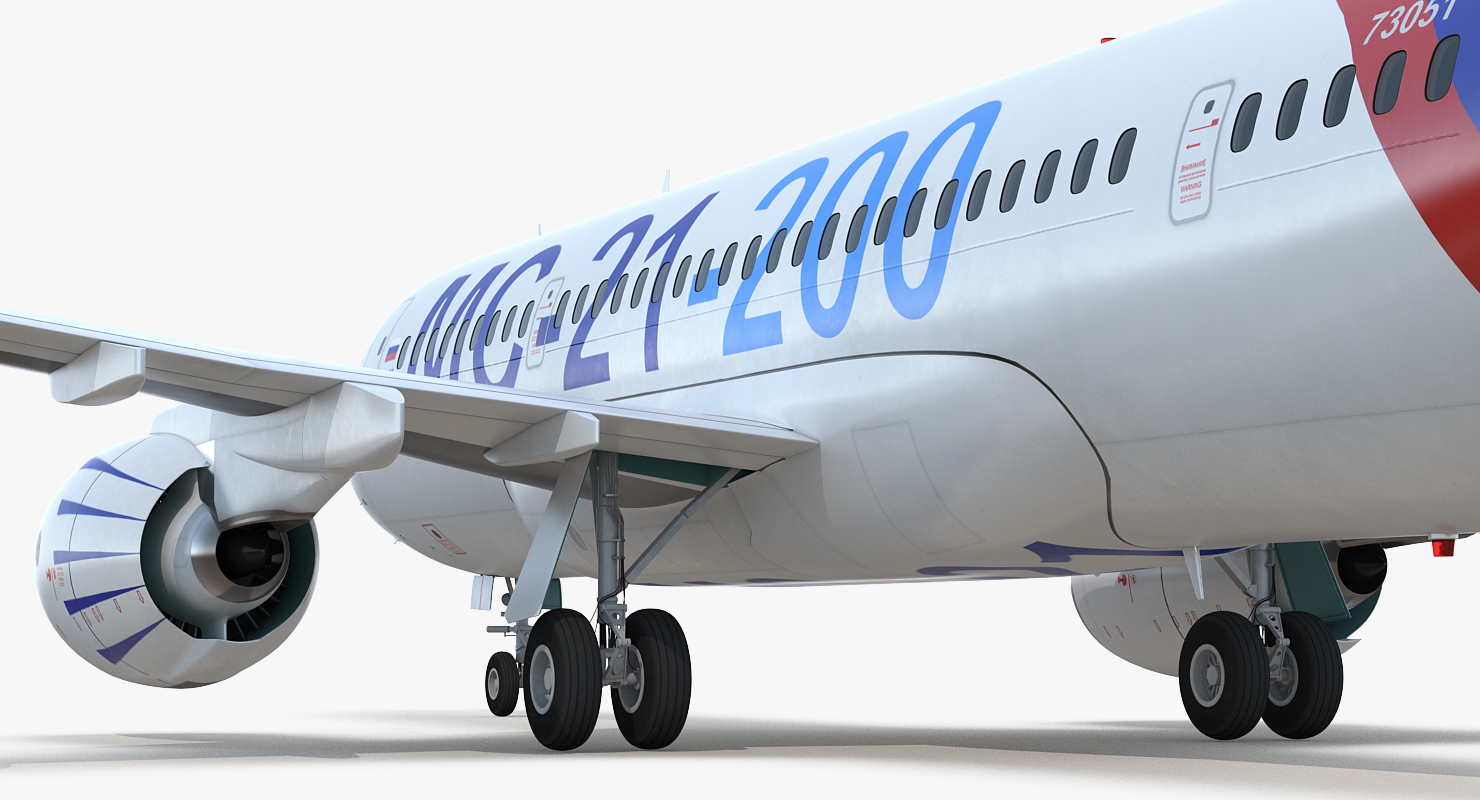 3D Twinjet Airliner MC 21 200 Rigged model