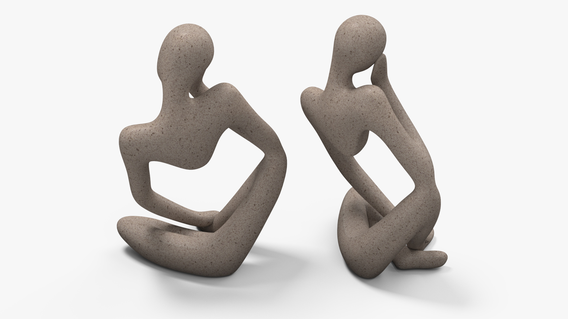 3D Art Human Sitting Sculpture White model