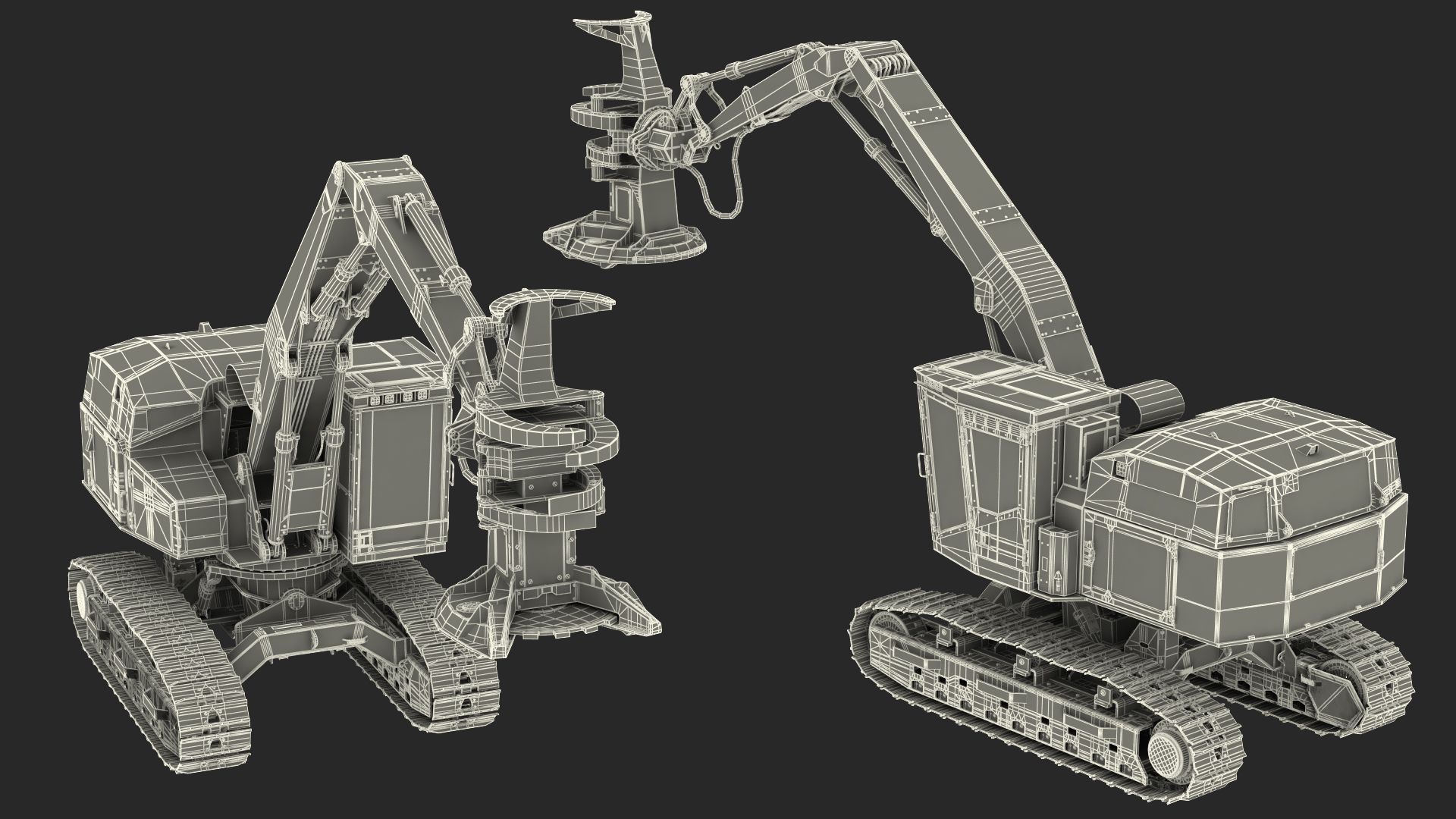 3D model Tracked Feller Buncher Generic