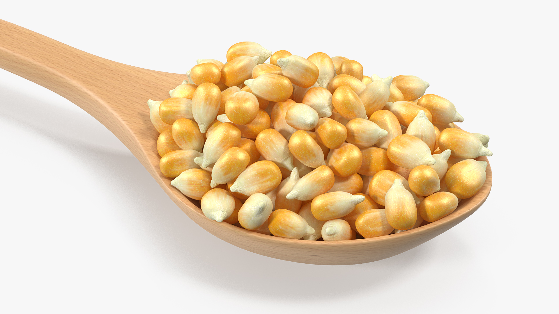 3D Wooden Spoon with Corn Seeds model