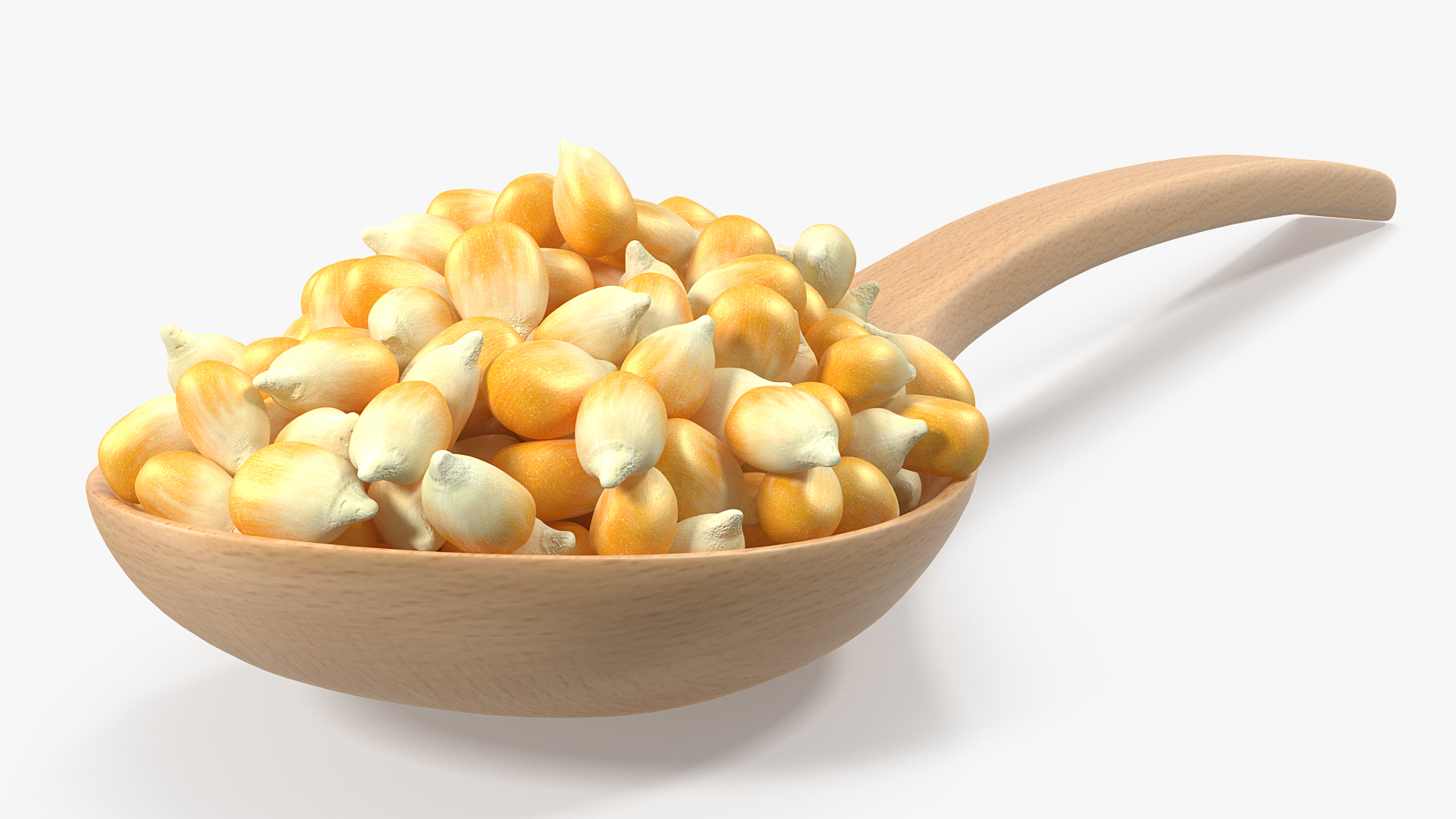 3D Wooden Spoon with Corn Seeds model