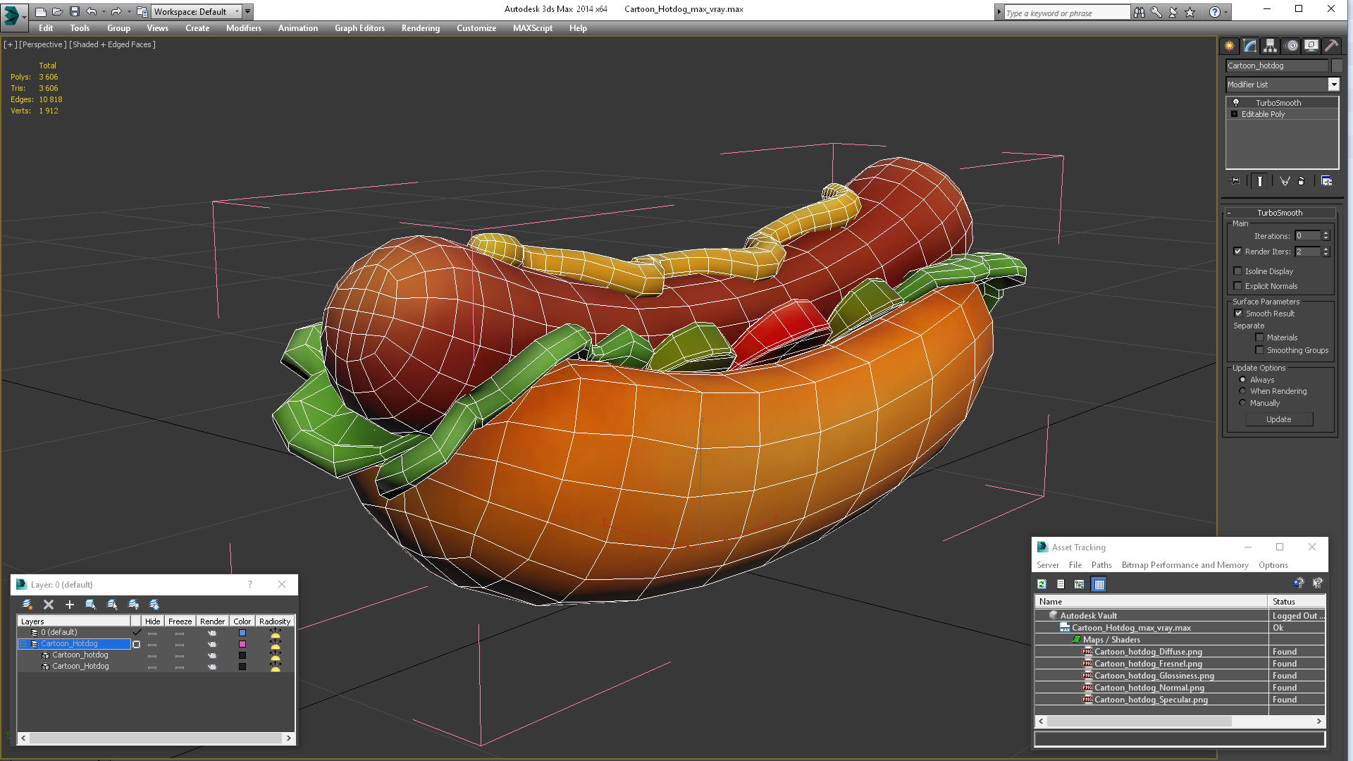 Cartoon Hotdog 3D model