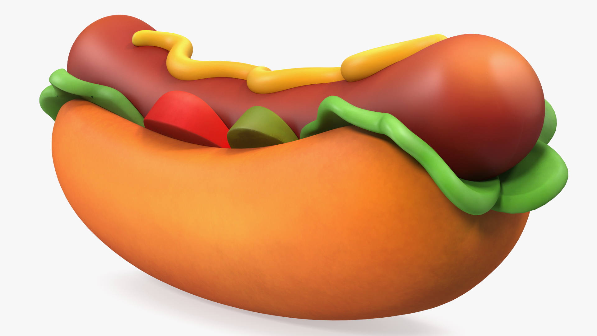 Cartoon Hotdog 3D model