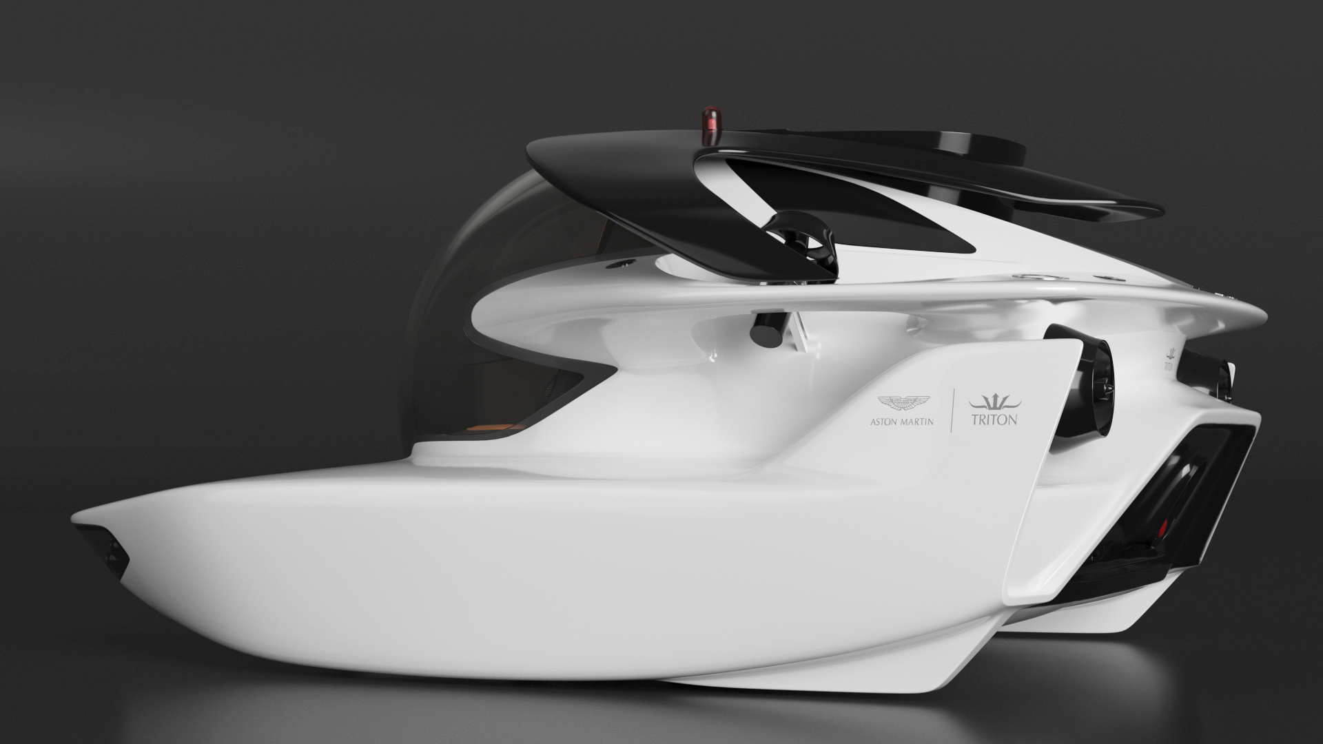 Aston Martin Luxurious Personal Submarine Rigged White 3D model