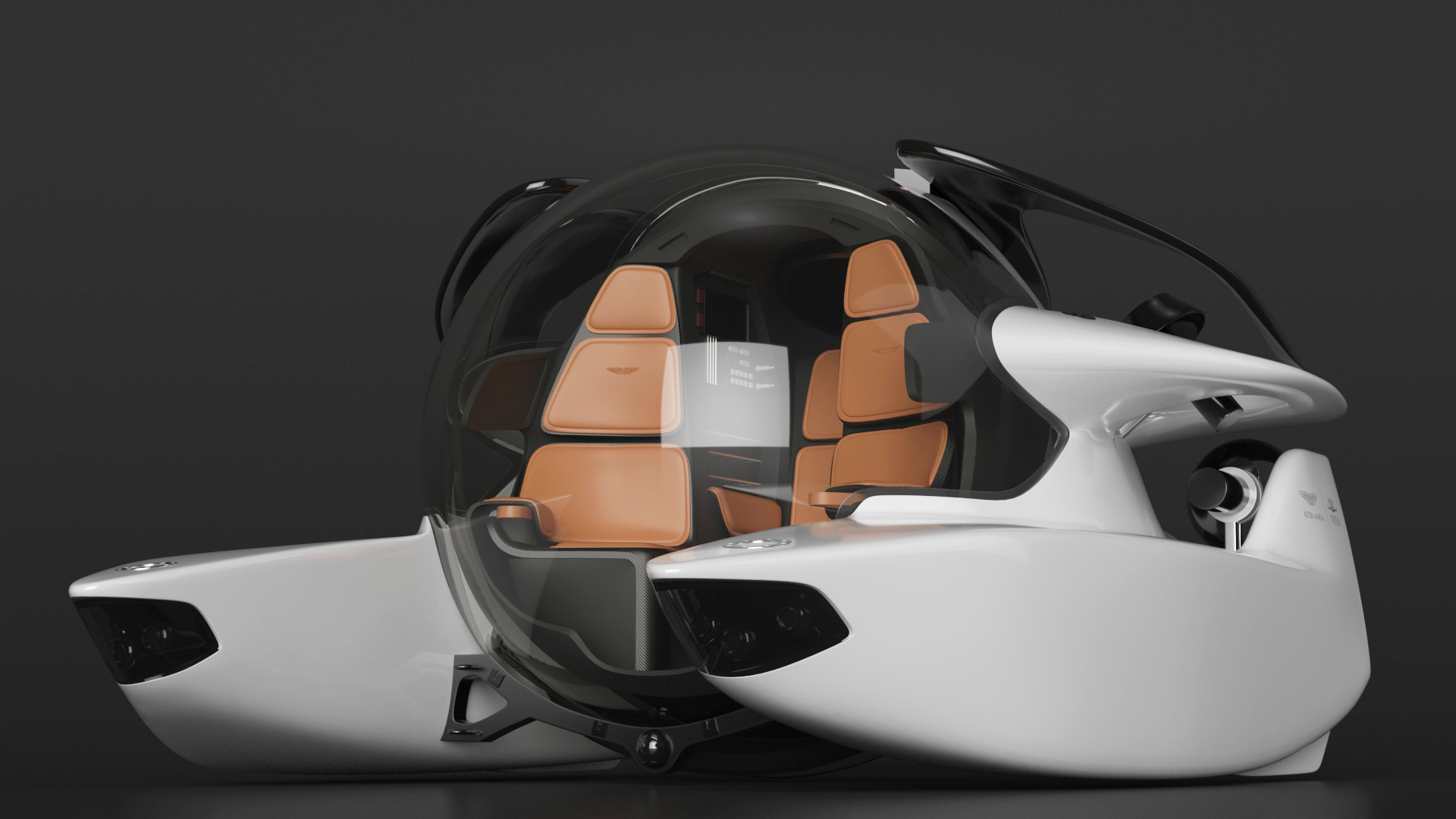 Aston Martin Luxurious Personal Submarine Rigged White 3D model