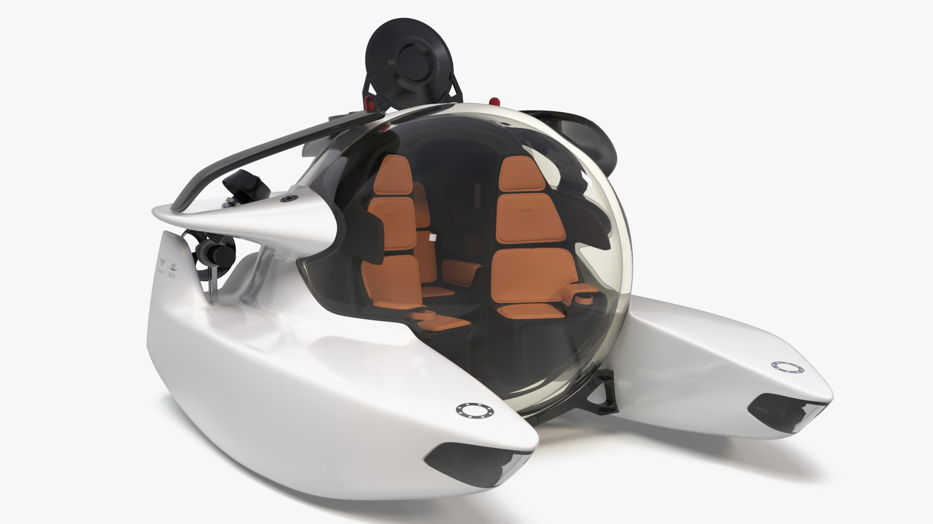 Aston Martin Luxurious Personal Submarine Rigged White 3D model