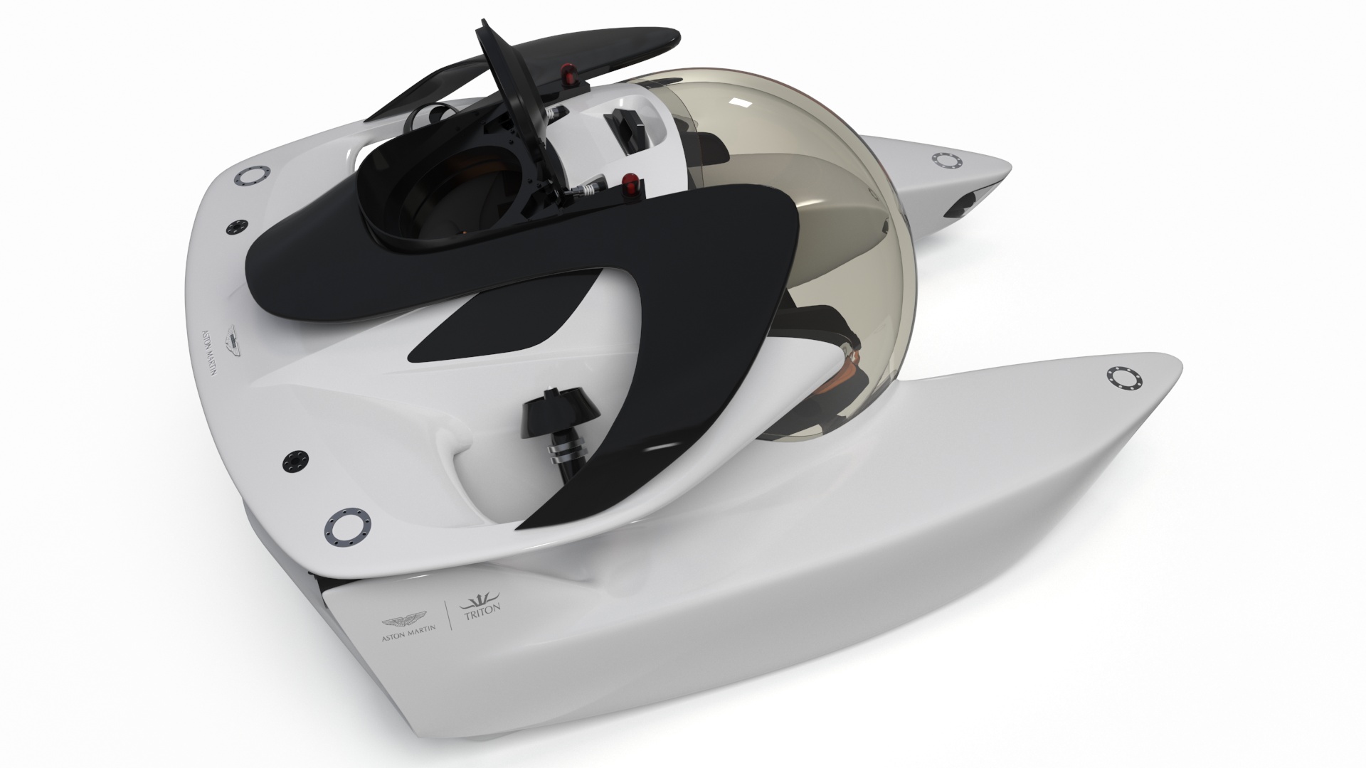 Aston Martin Luxurious Personal Submarine Rigged White 3D model