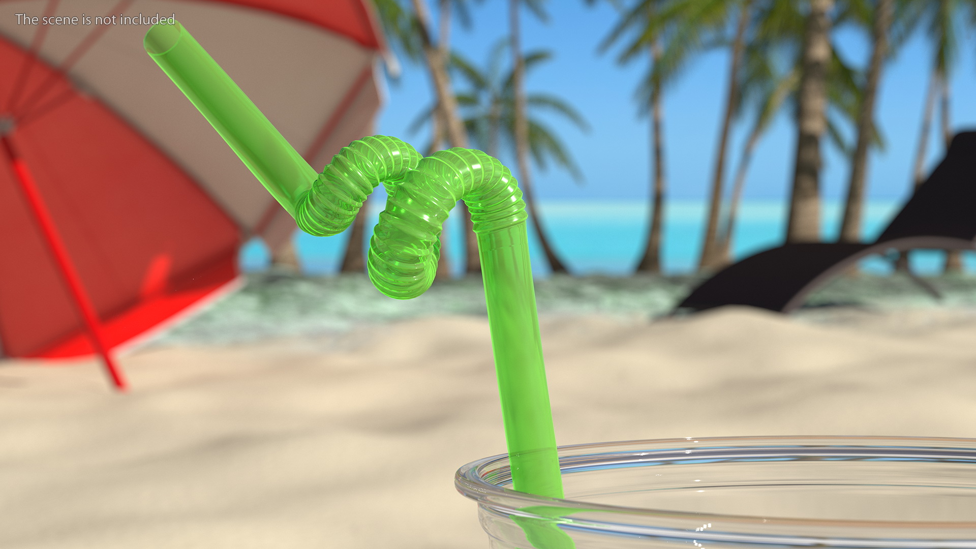 Spiral Plastic Drinking Straw 3D model