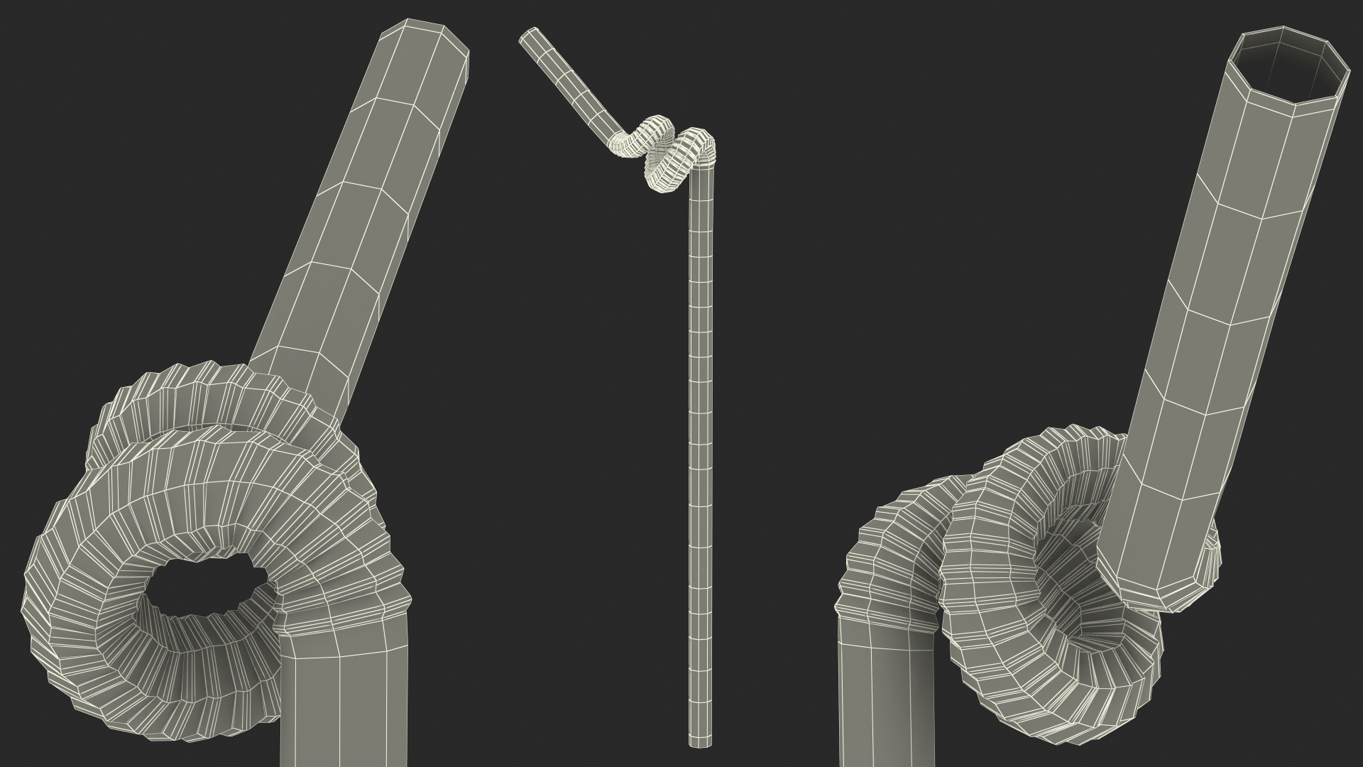 Spiral Plastic Drinking Straw 3D model